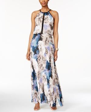 Xscape Chiffon Keyhole Halter Maxi Dress