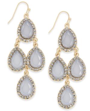 Inc International Concepts Gold-tone Gray Crystal Chandelier Earrings, Only At Macy's