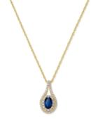 Sapphire (1/2 Ct. T.w.) & Diamond (1/4 Ct. T.w.) Pendant Necklace In 14k Gold (also Emerald & Certified Ruby)