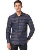 Perry Ellis Multi-stripe Long-sleeve Shirt