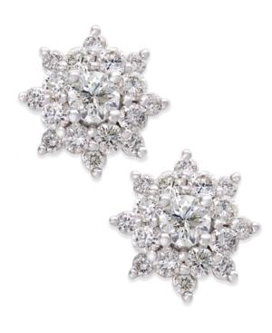 Diamond Starflower Stud Earrings (3/4 Ct. T.w.) In 14k White Gold