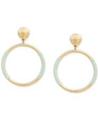 Lucky Brand Gold-tone Wrapped Drop Hoop Earrings