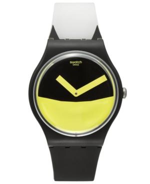 Swatch Unisex Swiss Es War Einmal Black And White Silicone Strap Watch 41mm Suob130