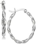 Giani Bernini Twisted Oval Hoop Earrings In Sterling Silver, Created For Macy's