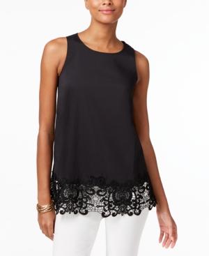 Alfani Lace-hem Blouse, Only At Macy's