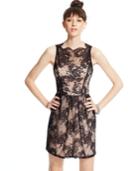 City Studios Juniors' Bow-detailed Lace Party Dress