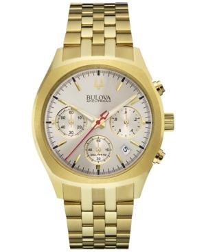 Bulova Accutron Ii Men's Chronograph Surveyor Gold-tone Stainless Steel Bracelet Watch 41mm 97b150
