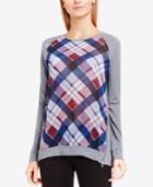 Vince Camuto Plaid Mixed-media Top