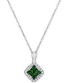 Le Vian Exotics Diamond Green Pendant Necklace (1/3 Ct. T.w.) In 14k White Gold