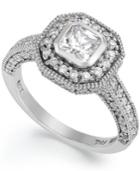 B. Brilliant Sterling Silver Cubic Zirconia Pave-set Engagement Ring (1-5/8 Ct. T.w.)