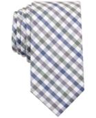 Bar Iii Men's Olive Heather Multicolor Gingham Skinny Tie, Only At Macy's