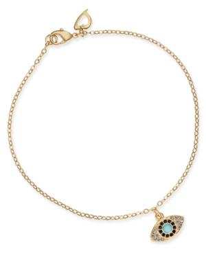 Thalia Sodi Gold-tone Crystal & Stone Evil Eye Ankle Bracelet, Created For Macy's