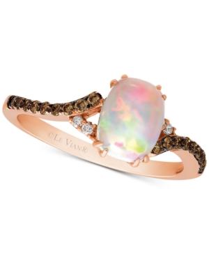 Le Vian Chocolatier Neopolitan Opal (5/8 Ct. T.w.) & Diamond (1/6 Ct. T.w.) In 14k Rose Gold