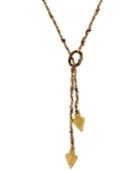 T.r.u. Gold-tone Arrowhead Tassel Necklace