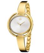Calvin Klein Women's Swiss Impetuous Gold Pvd Stainless Steel Bangle Bracelet Watch 40mm K4f2n516