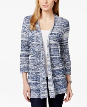 Style & Co. Striped Open Front Cardigan, Only At Macy's