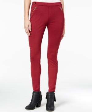 One Hart Juniors' Zip-pocket Skinny Ponte Pants, Created For Macy's