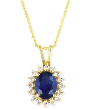 Royalty Inspired By Effy Sapphire (2 Ct. T.w.) And Diamond (3/8 Ct. T.w.) Pendant In 14k Gold