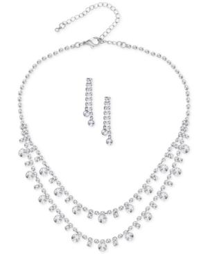 Say Yes To The Prom Silver-tone 2-pc. Rhinestone Necklace And Earrings