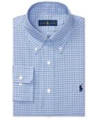 Polo Ralph Lauren Men's Regular Fit Blue Plaid Oxford Dress Shirt