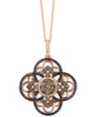 Le Vian Diamond Clover Pendant Necklace In 14k Rose Gold (7/8 Ct. T.w.), Created For Macy's