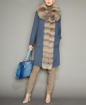 The Fur Vault Fox-fur-trim Wool Coat