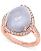 Effy Chalcedony (6-4/5 Ct. T.w.) And Diamond (1/3 Ct. T.w.) Ring In 14k Rose Gold