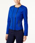 Inc International Concepts Petite Piped Moto Jacket, Only At Macy's