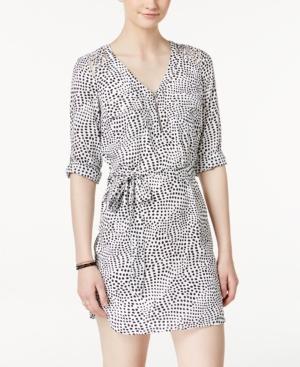 Xoxo Juniors' Printed Strap-cutout Zipper-placket Shirtdress