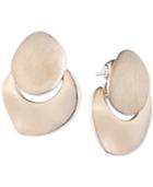 Carolee Gold-tone Sculptural Doorknocker Button Earrings