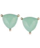 Lonna & Lilly Gold-tone Green Stone Trillion Stud Earrings