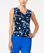 Calvin Klein Geo-print Drape-neck Shell