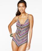 Lucky Brand Tribal-print Open-back One-piece Swimsuit Women's Swimsuit