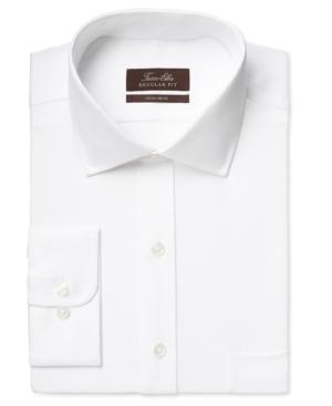 Tasso Elba Men's Classic-fit Non-iron White Herringbone Dress Shirt, Only At Macy's