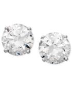 Arabella 14k White Gold Earrings, Swarovski Zirconia Round Stud Earrings (3-1/2 Ct. T.w.)