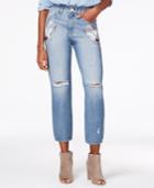 M1858 Frida Embroidered Ripped Straight-leg Jeans
