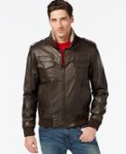 Tommy Hilfiger Faux-leather Faux-fur Military Bomber Jacket