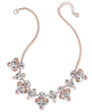 Charter Club Rose Gold-tone Multi-stone Statement Necklace, Created For Macy's
