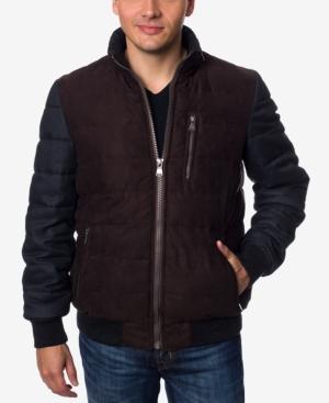 Perry Ellis Men's Micro Suede Bomber Jacket