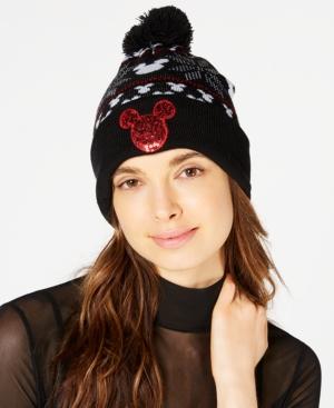 Concept One Sequined Mickey Mouse Fair Isle Beanie