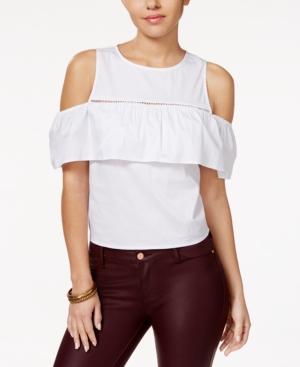Bcx Juniors' Cold-shoulder Ruffled Blouse