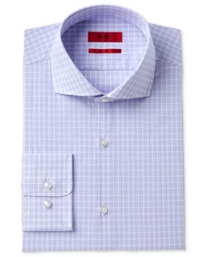 Hugo Boss Men's Slim-fit Purple Check Dress Shirt