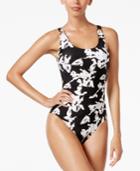 Calvin Klein Textured Printed One-piece Swimsuit Women's Swimsuit