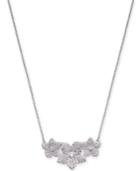 Kate Spade New York Silver-tone Pave Flower Pendant Necklace, 17 + 3 Extender