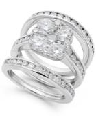 Certified Diamond Bridal Set In 14k Gold (3-3/4 Ct. T.w.)