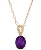 Amethyst (1-5/8 Ct. T.w.) & Diamond Accent 18 Pendant Necklace In 14k Gold