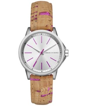 Ax Armani Exchange Women's Beige Cork Strap Watch 36mm Ax4349
