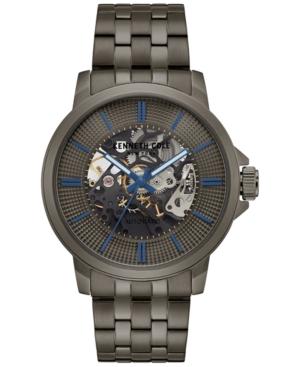 Kenneth Cole New York Men's Automatic Gunmetal-tone Stainless Steel Bracelet Watch 44mm