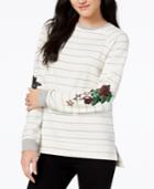 Carbon Copy Striped Sequin-embellished Sweatshirt