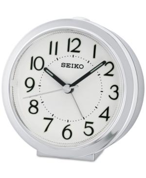Seiko White & Silver-tone Alarm Clock